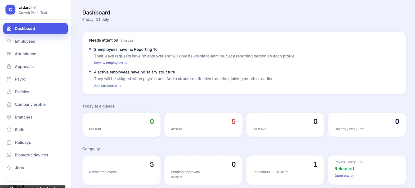 HRMS & Workforce Management Platform — screenshot 2