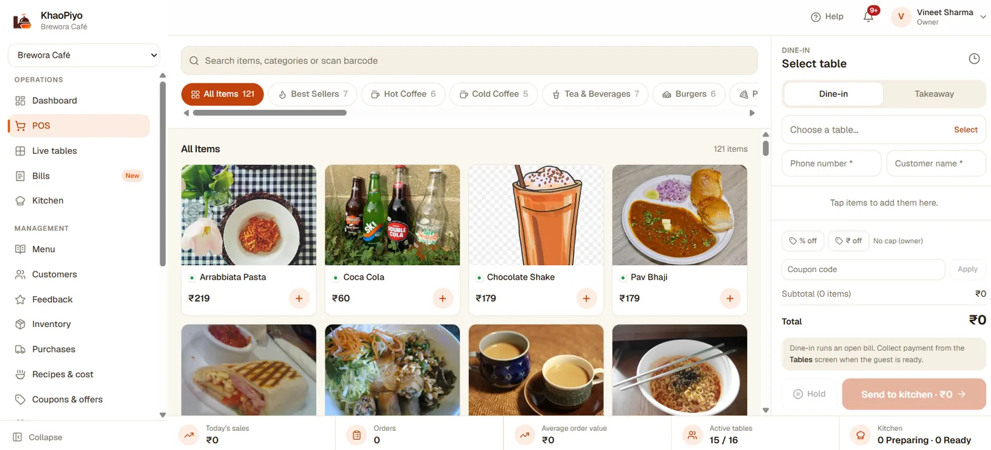 KhaoPiyo — Café POS & Operations Platform — screenshot 2